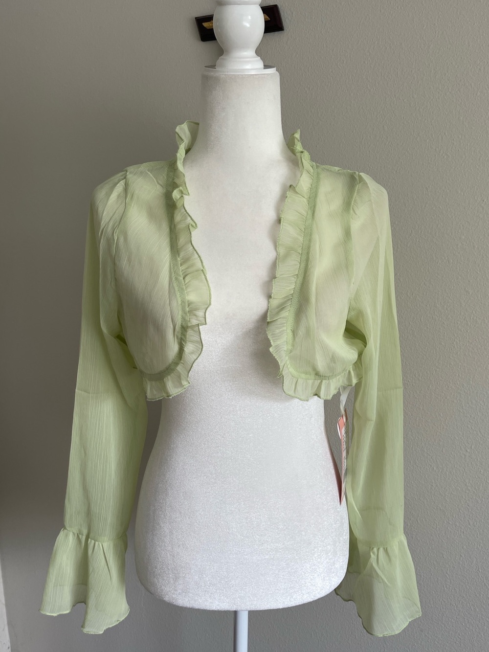 Light Green Ruffle Shrug Bolero Top